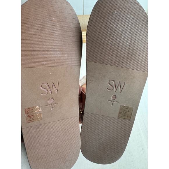 STUART WEITZMAN pink Vail Sport Croc-Embossed Leather Sandal size 8 - Picture 7 of 8